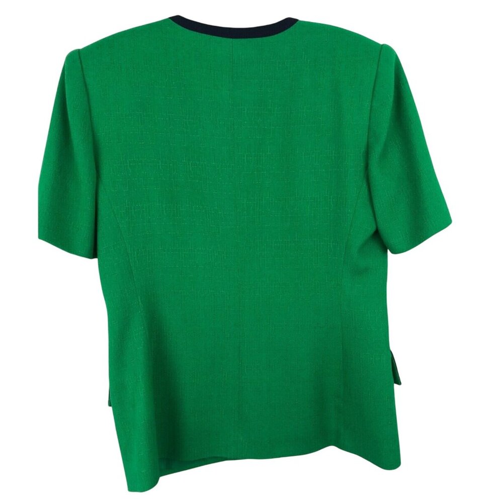 Kasper Skirt Suit 2 Piece Set Womens Size Petite 6P Green/Navy Blue - Picture 8 of 16